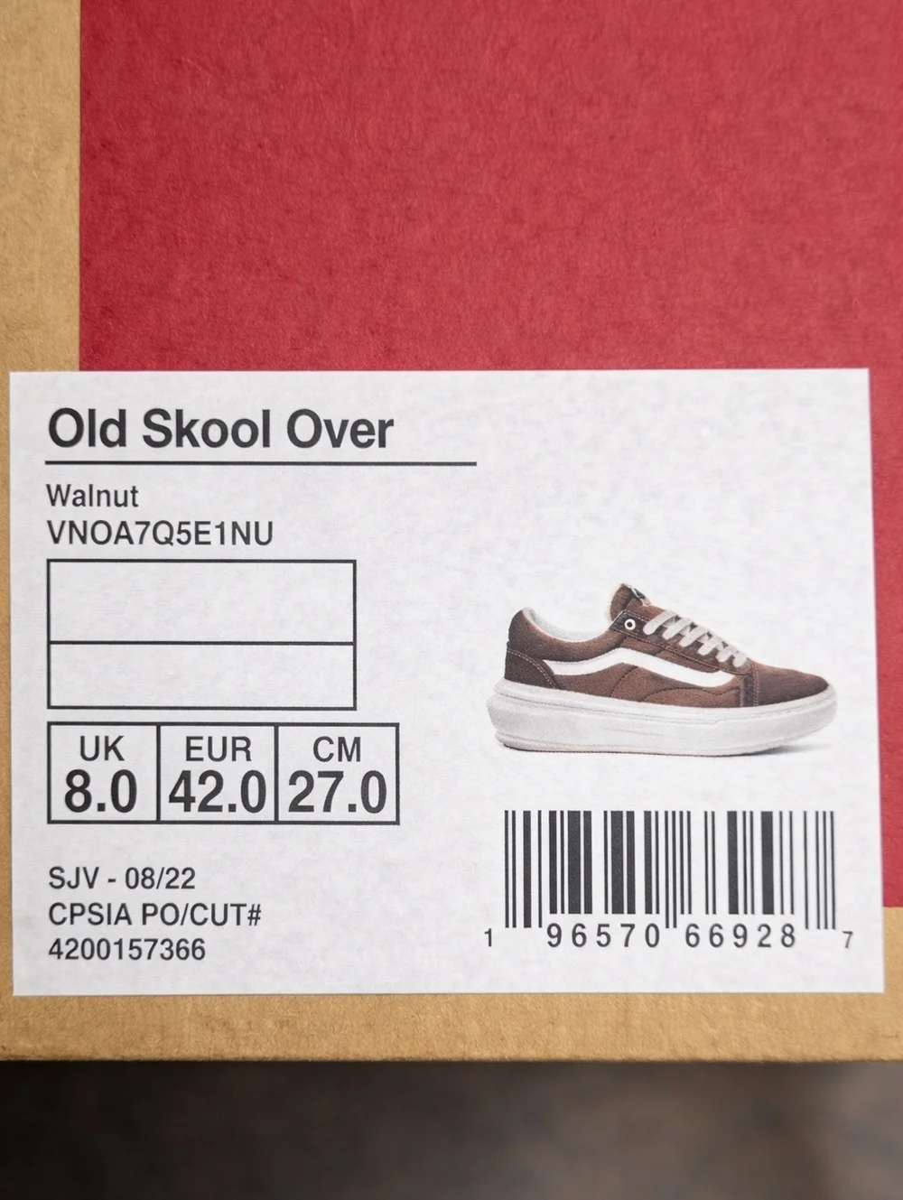 Vans Old Skool Over Walnut New with Box Men's 10.5 Women's 12